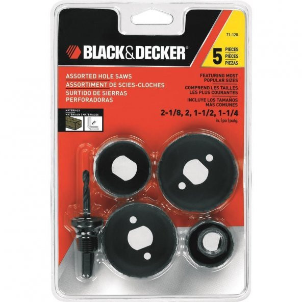 Black&Decker A71120 5 Parça Delik Açma Panç Seti