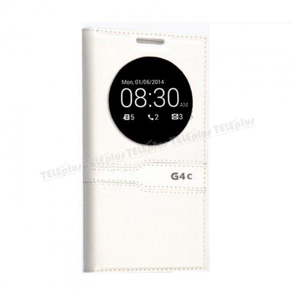 LG G4C Özel Pencereli Kılıf Beyaz