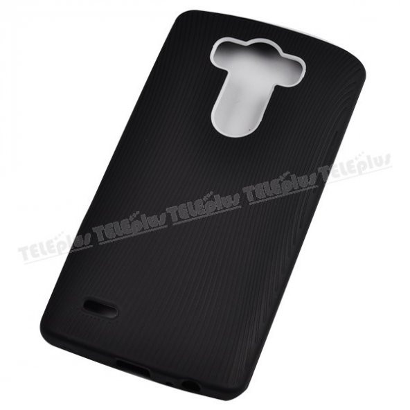 LG G4 Çizgili Özel Silikon Kılıf Siyah