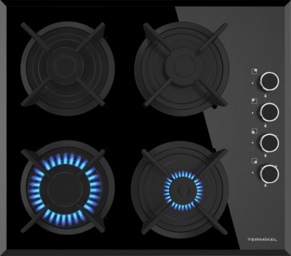 Termikel 17152 B604D / BH P6145 B Döküm Ankastre Siyah Cam Ocak