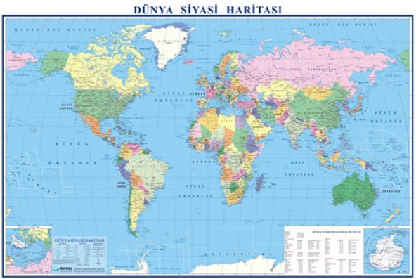 Gürbüz Dünya Siyasi Haritası 100x140