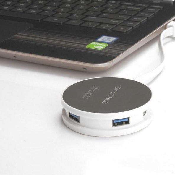 USB 3.0 Çoklayıcı 4 Port USB Hızlı Şarj Sarmal Kompak Smart Hub