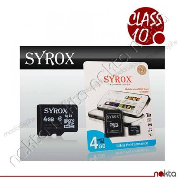 Syrox MicroSD 4 GB Hafıza Kartı