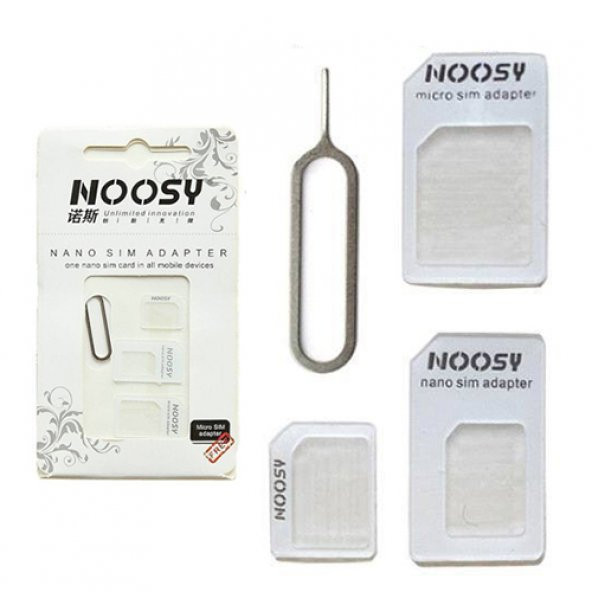 Noosy Micro, Nano, Normal Sim Kart Dönüştürücü Adaptör + İğne
