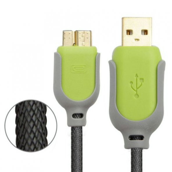Notech USB 3.0 Note 3 / S5 High Speed Kablo 1.5mt Siyah-Gri