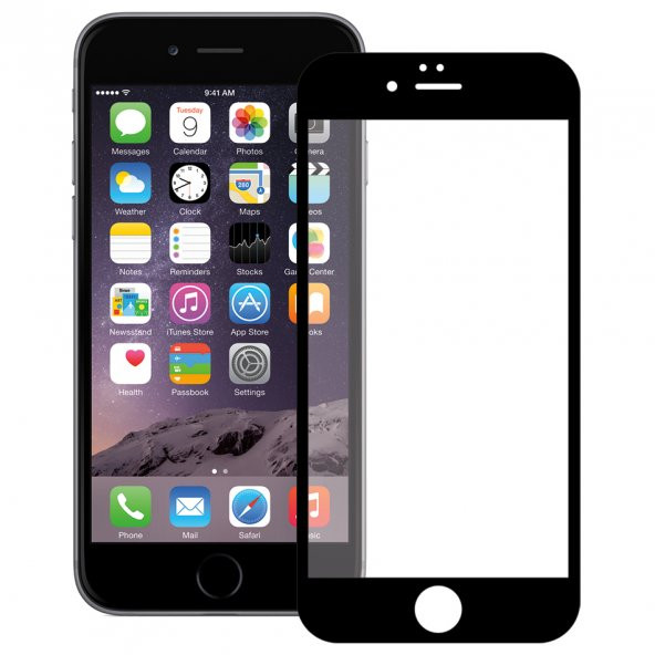 Bufalo iPhone 6 Plus Metal Kenarlı Cam Ekran Koruyucu Siyah - 2