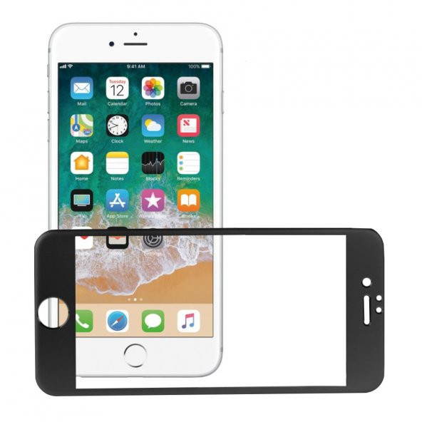 Bufalo iPhone 6-6s Metal Kenarlı Cam Ekran Koruyucu Siyah - 4