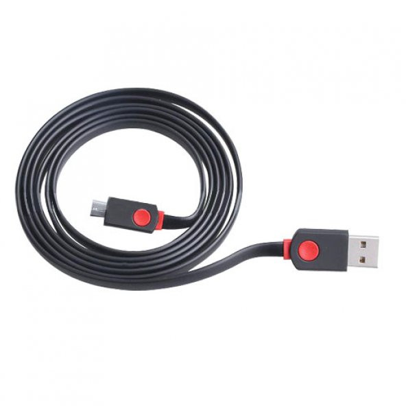 Micro USB Premium Yassı Data Kablo 1.5mt Siyah