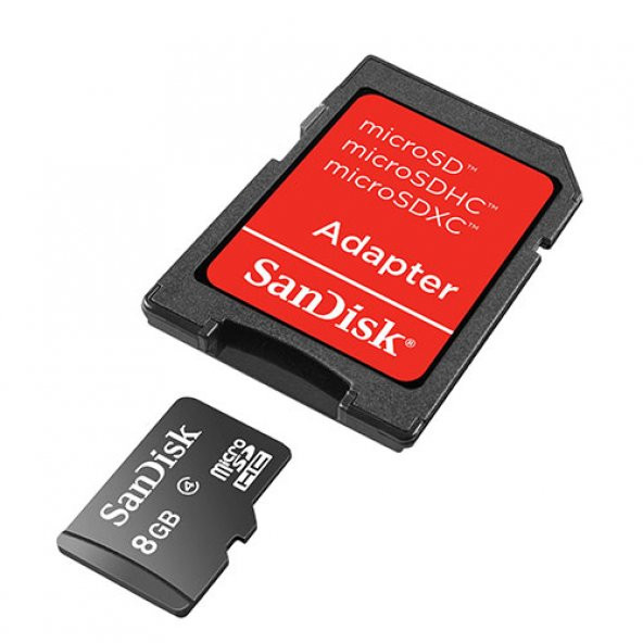 SanDisk MicroSD 8GB Hafıza Kartı Adaptörlü SDSDQM-008G-B35A