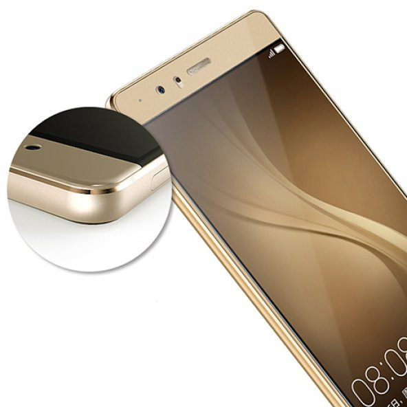 Bufalo Huawei P9 Kavisli 3D Cam Ekran Koruyucu Gold - 2
