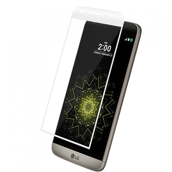 Bufalo LG G5 Kavisli 3D Cam Ekran Koruyucu Beyaz - 3