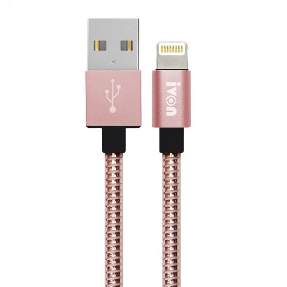 NoTech Lightning Zinc Alloy Metal Dayanıklı 2.4A USB Kablo RoseGold