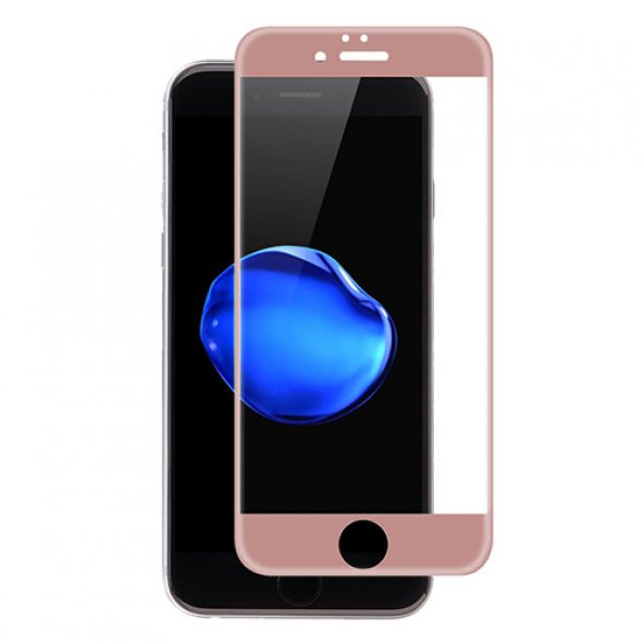 Bufalo iPhone 7 Plus/8 Plus Kavisli 4D Cam Ekran Koruyucu Rose Gold