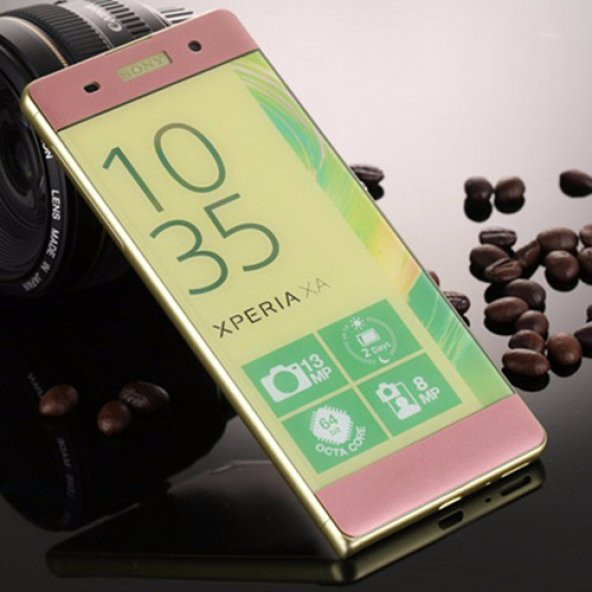 Bufalo Sony Xperia XA Ultra - Kavisli 3D Cam Ekran Koruyucu Rose Gold - 2