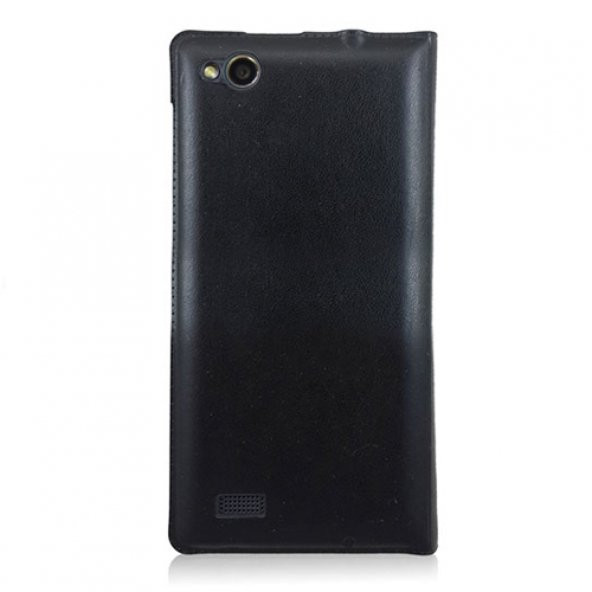 General Mobile Discovery S View Dikişli Deri Çift Pencereli Kılıf Siyah - 2