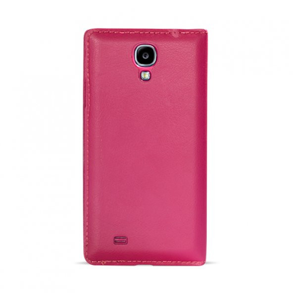 Samsung I9500 Galaxy S4 S View Dikişli Deri Pencereli Kılıf Kırmızı - 2