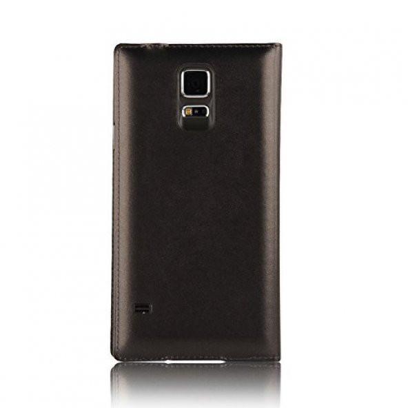 FitCase Samsung Galaxy S5 (G900) S View Dikişli Deri Pencereli Kılıf Siyah - 2