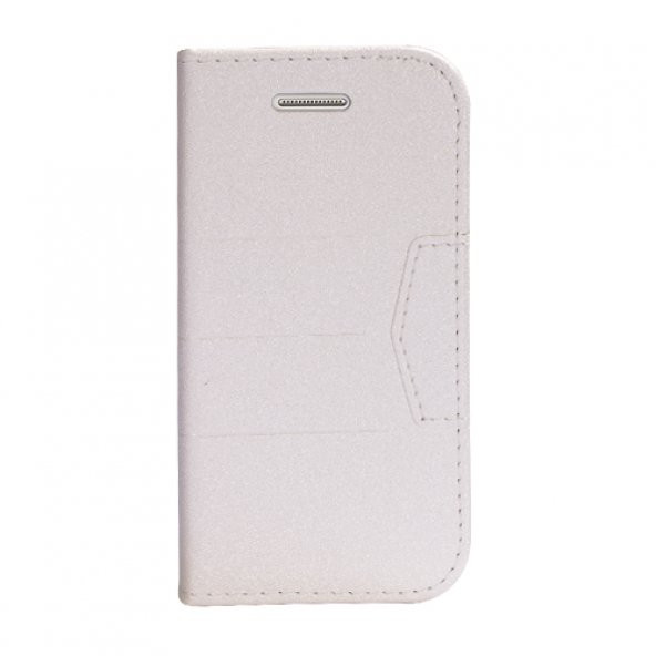 Samsung Galaxy S4 (I9500) Dikişli ve Gizli Mıknatıslı Tiger Kılıf Beyaz