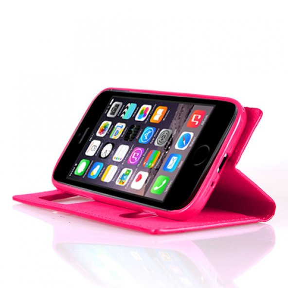 iPhone 5-5s-SE Dikişli ve Gizli Mıknatıslı Tiger Kılıf Pembe - 3