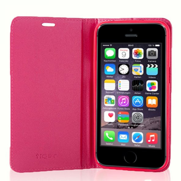 iPhone 5-5s-SE Dikişli ve Gizli Mıknatıslı Tiger Kılıf Pembe - 2
