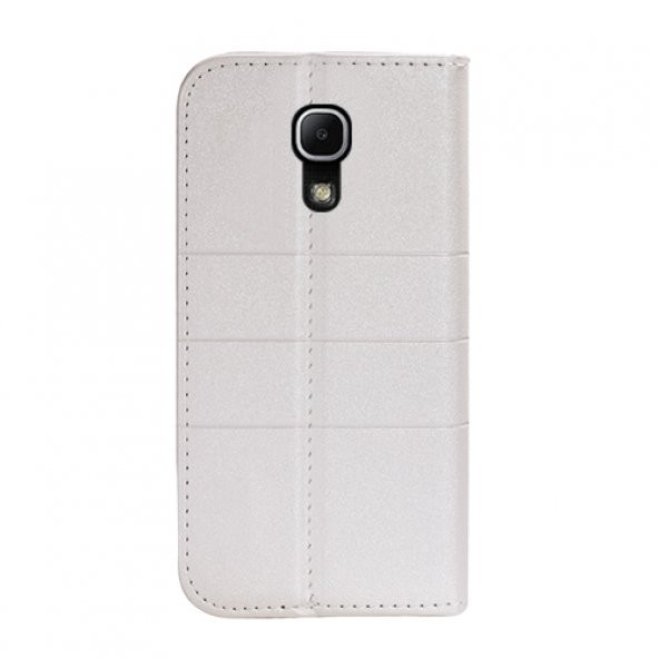 Samsung Galaxy S4 (I9500) Dikişli ve Gizli Mıknatıslı Tiger Kılıf Beyaz - 2