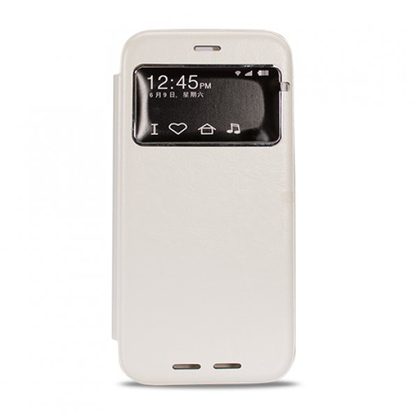 HTC One M8 Yan Kapaklı Tiger Pad Kılıf Beyaz