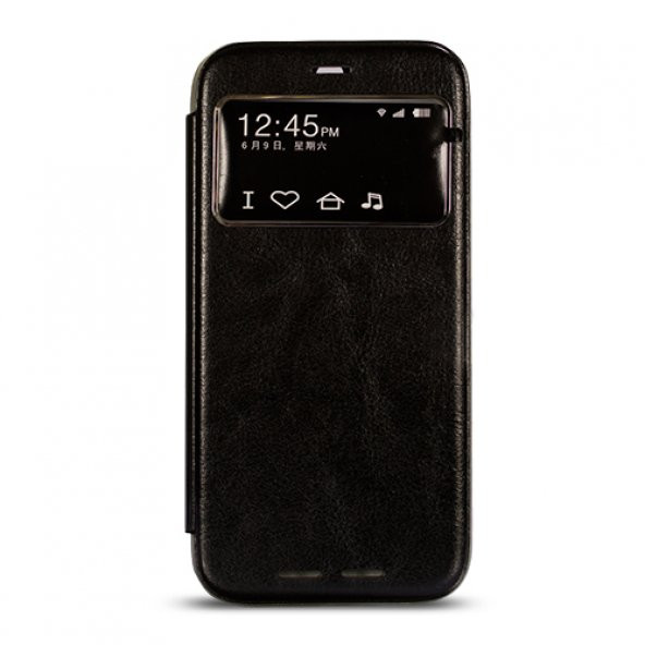 HTC One M8 Yan Kapaklı Tiger Pad Kılıf Siyah