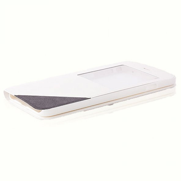 iPhone 6 Plus 5,5 inç İki Renkli Standlı Yan Kapaklı Kılıf Beyaz - 4
