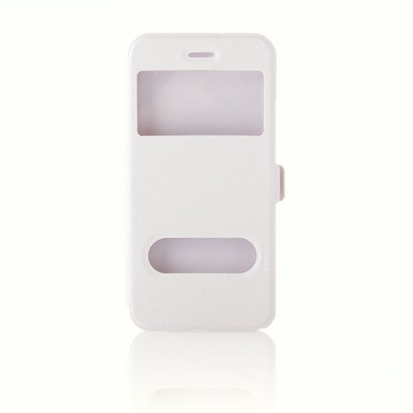 iPhone 6 / 6s Çift Pencereli Yan Kapaklı Kılıf Beyaz
