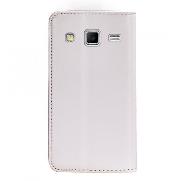 Samsung Galaxy Grand 2 (G7100) Dikişli ve Gizli Mıknatıslı Tiger Kılıf Beyaz - 2