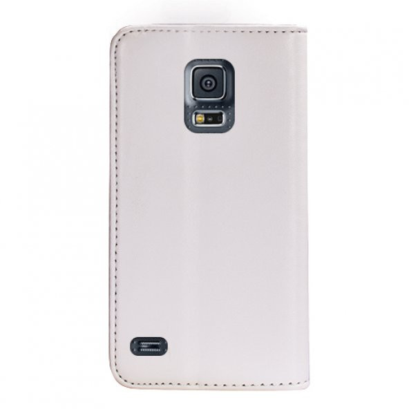Samsung Galaxy S5 Mini (G800) Dikişli ve Gizli Mıknatıslı Tiger Kılıf Beyaz - 2