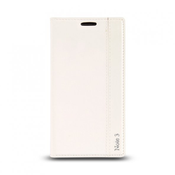 Samsung Galaxy Note 3 (N9000) Gizli Mıknatıslı Premium Pencereli Magnum Kılıf Beyaz - 2