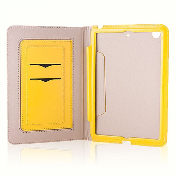 iPad Mini / Mini 2 / Mini 3 Standlı Kılıf Sarı - 2