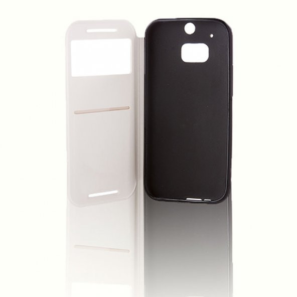 HTC One M8 VILI Cüzdanlı ve Standlı Kılıf Beyaz - 2