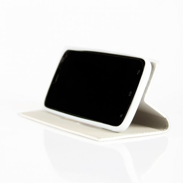 General Mobile Discovery Air Gizli Mıknatıslı Pencereli Magnum Kılıf Beyaz - 3