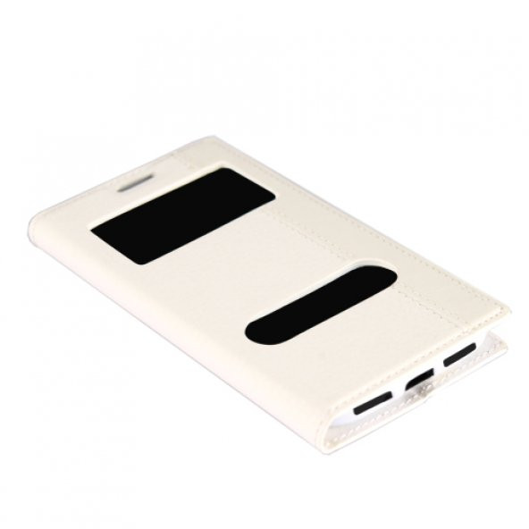 General Mobile Discovery 2 Gizli Mıknatıslı Pencereli Magnum Kılıf Beyaz - 2