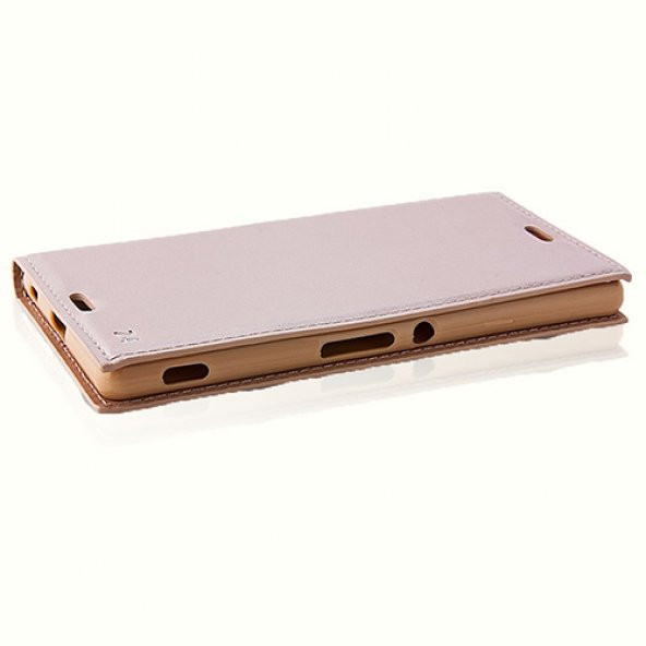 Sony Xperia Z4 Gizli Mıknatıslı Premium Magnum Kılıf Gold - 4