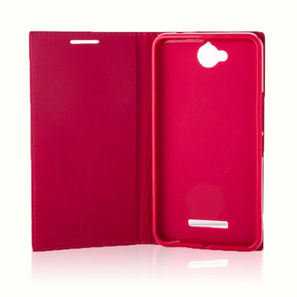 Vodafone Smart 4 Max Gizli Mıknatıslı Premium Magnum Kılıf Pembe - 2