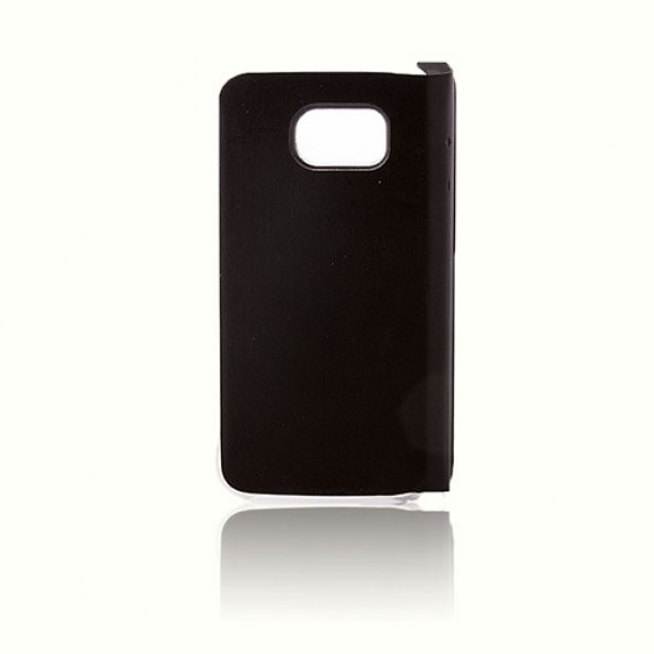 Samsung Galaxy S6 Yan Kapaklı TPU Flip Wallet Kılıf Siyah - 3