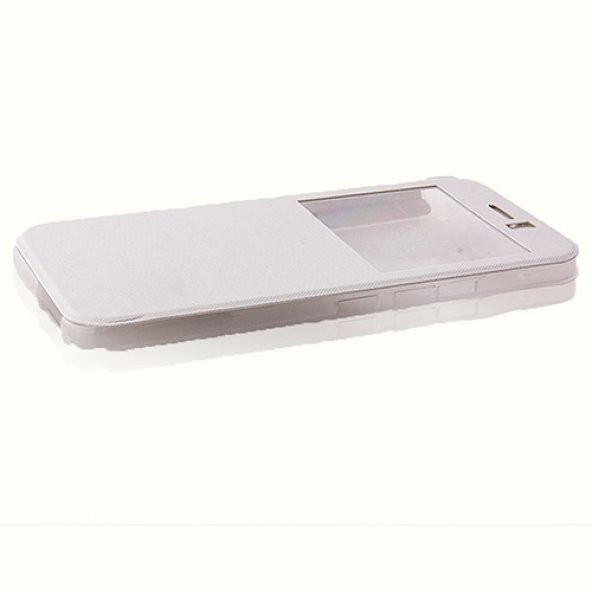 HTC One M9 Yan Kapaklı TPU Kılıf Beyaz - 4