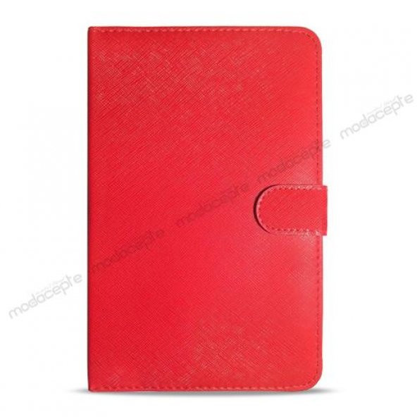 FitCase 10 inç Universal Klavyeli Standlı Tablet Kılıfı Kırmızı
