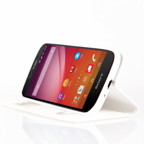 Sony Xperia Z4 Gizli Mıknatıslı Pencereli Magnum Kılıf Beyaz - 2