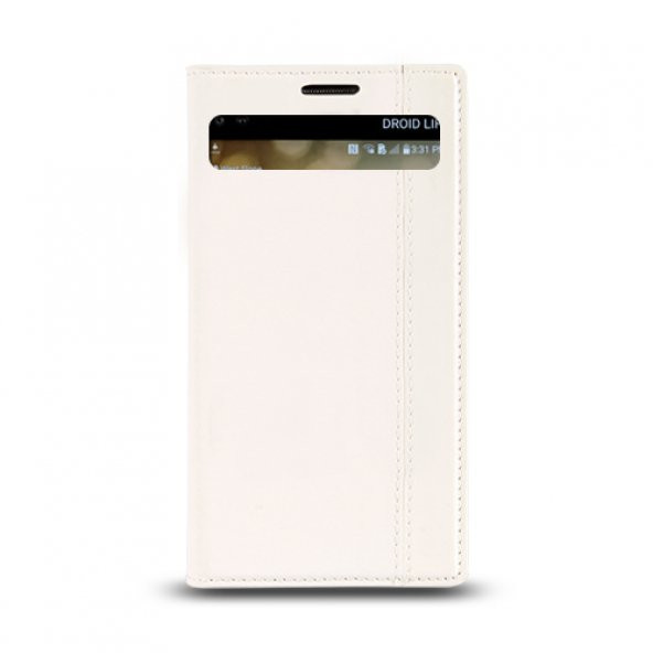 LG V10 Gizli Mıknatıslı Pencereli Magnum Kılıf Beyaz