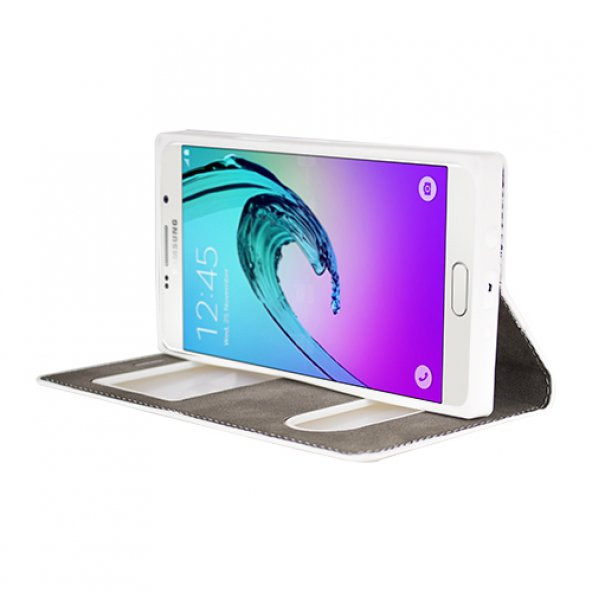 FitCase Dolce Galaxy A5 2016 Gizli Mıknatıslı Pencereli Kılıf Pembe - 4