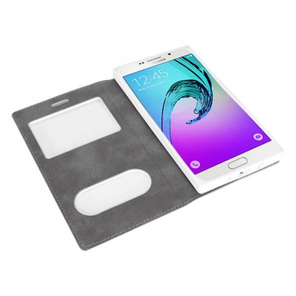FitCase Dolce Galaxy A5 2016 Gizli Mıknatıslı Pencereli Kılıf Pembe - 3