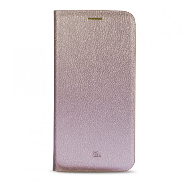 LG G5 H850 Yan Kapaklı Kartlıklı Kılıf Gold