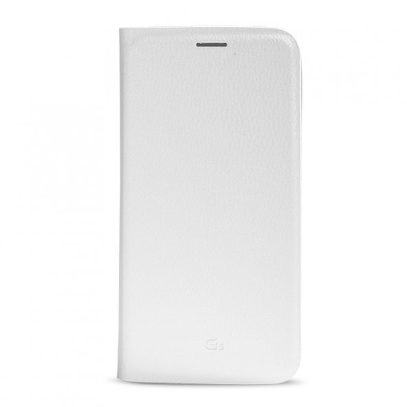 LG G5 H850 Yan Kapaklı Kartlıklı Kılıf Beyaz