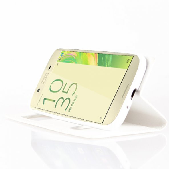 Sony Xperia X Gizli Mıknatıslı Pencereli Magnum Kılıf Beyaz - 2