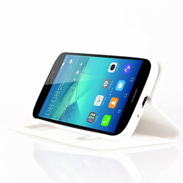 Huawei GT3 Gizli Mıknatıslı Pencereli Magnum Kılıf Beyaz - 2