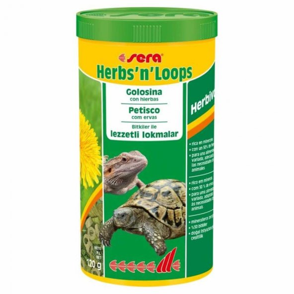 Sera Herbs n Loops Kaplumbağa Yemi 1000 ML